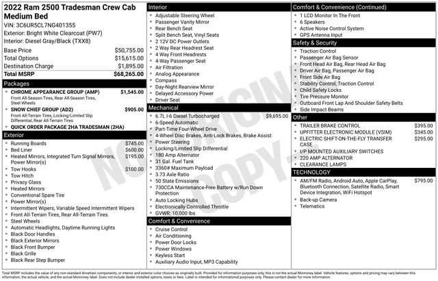 Used 2022 RAM 2500 Tradesman w/ Chrome Appearance Group image 48