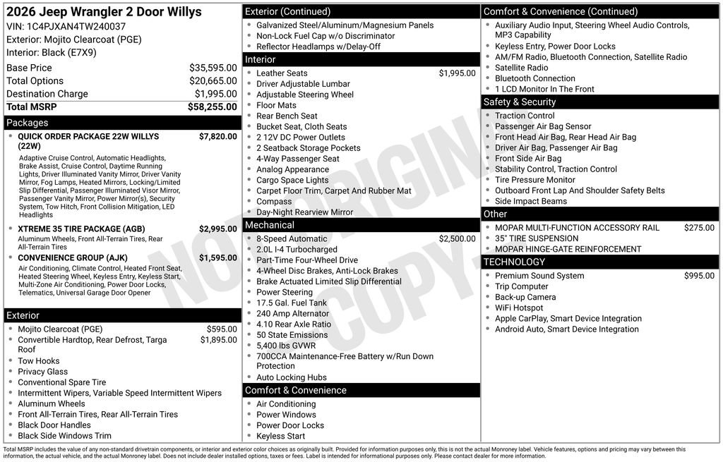 New 2026 Jeep Wrangler Sport AWD/4WD image 31