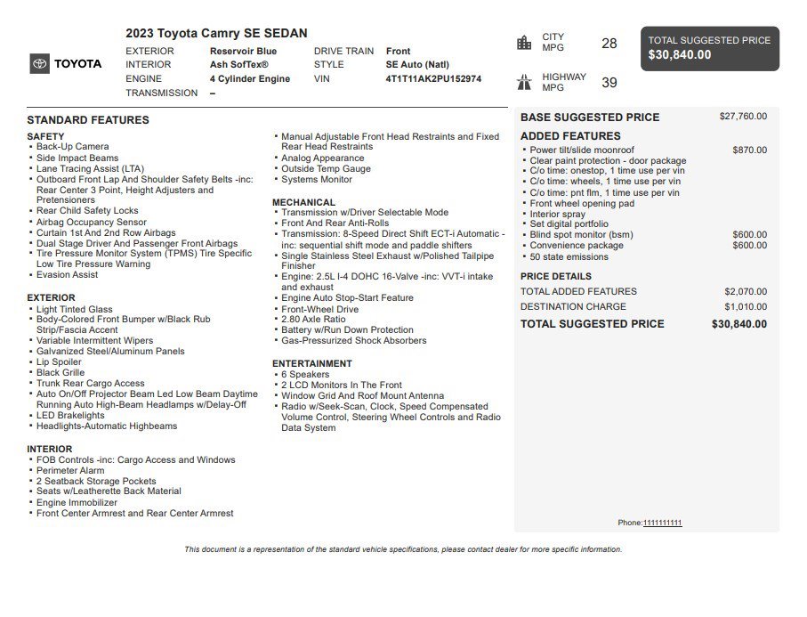 Used 2023 Toyota Camry SE w/ Convenience Package image 34