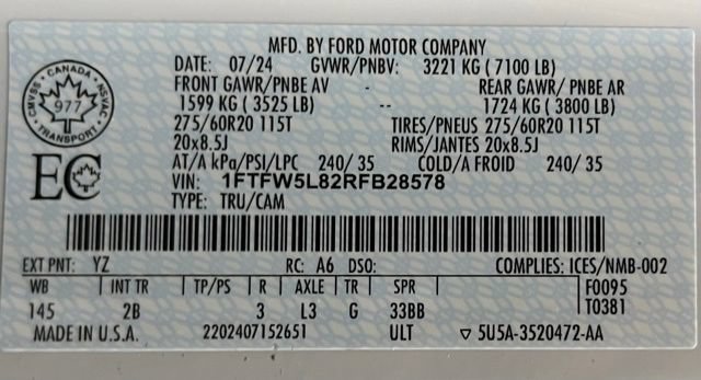 Used 2024 Ford F150 Lariat w/ Bed Utility Package AWD/4WD image 54