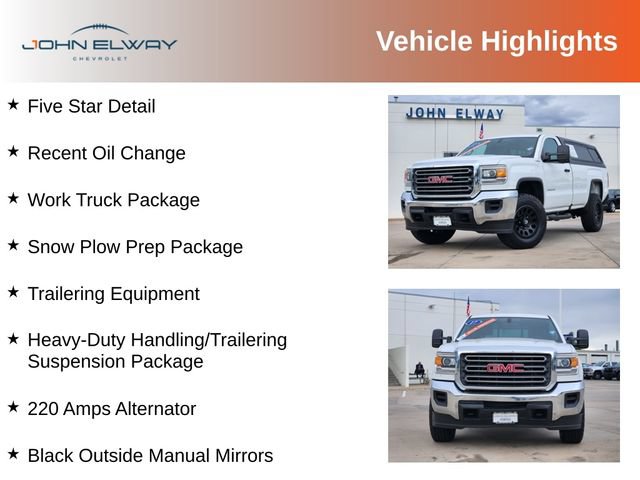 Used 2017 GMC Sierra 2500 4x4 Regular Cab w/ Snow Plow Prep Package image 3