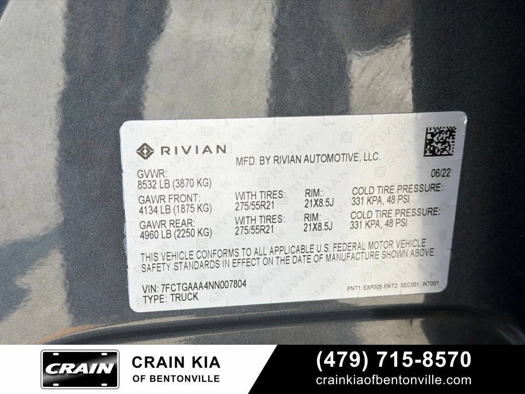 Used 2022 Rivian R1T Adventure AWD/4WD image 17