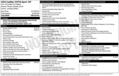 New 2026 Cadillac Vistiq Sport