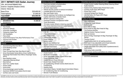 Used 2011 INFINITI G25 Journey w/ Moonroof Pkg