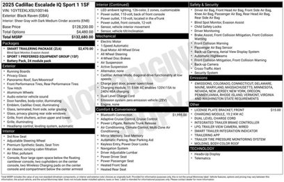 New 2025 Cadillac Escalade IQ Sport 1 w/ Smart Trailering package