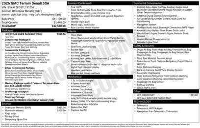 New 2026 GMC Terrain Denali w/ LPO, Floor Liner Package