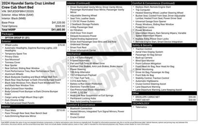New 2024 Hyundai Santa Cruz Limited