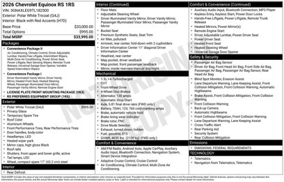 New 2026 Chevrolet Equinox RS