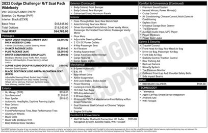 Used 2022 Dodge Challenger R/T Scat Pack