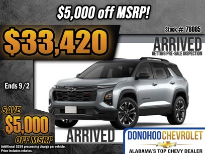 New 2025 Chevrolet Equinox RS w/ Safety and Technology Package