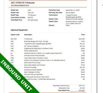 Used 2021 Porsche 718 Boxster w/ Premium Package