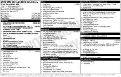 New 2025 GMC Sierra 2500 Denali w/ Denali Reserve Package
