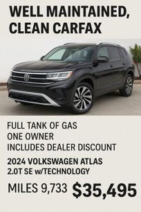 Used 2024 Volkswagen Atlas SE