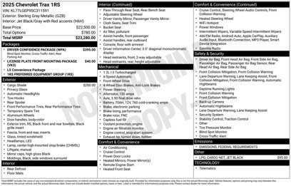 New 2025 Chevrolet Trax RS w/ Driver Confidence Package