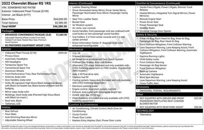 Certified 2022 Chevrolet Blazer RS w/ Enhanced Convenience Package