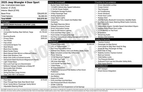 New 2025 Jeep Wrangler Sport image 5