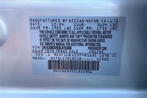 Certified 2025 Nissan Versa S w/ Trunk Package image 32