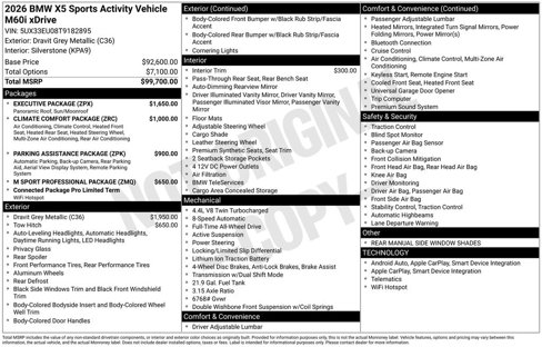 New 2026 BMW X5 M60i w/ Executive Package image 2