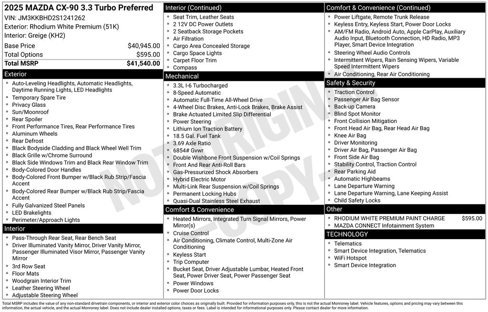 New 2025 MAZDA CX-90 3.3 Turbo w/ Preferred Package image 4