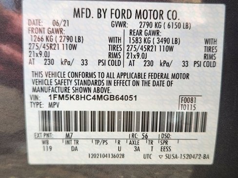 Used 2021 Ford Explorer Platinum w/ Equipment Group 601A image 25