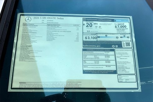 New 2026 Mercedes-Benz S 580 4MATIC Sedan image 14