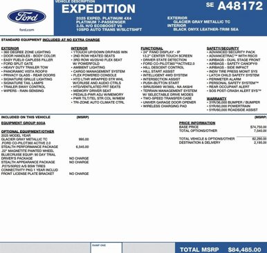 New 2025 Ford Expedition Platinum w/ Stealth Performance Package image 2