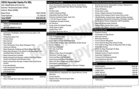 New 2026 Hyundai Santa Fe SEL w/ Tow & Go Package image 1