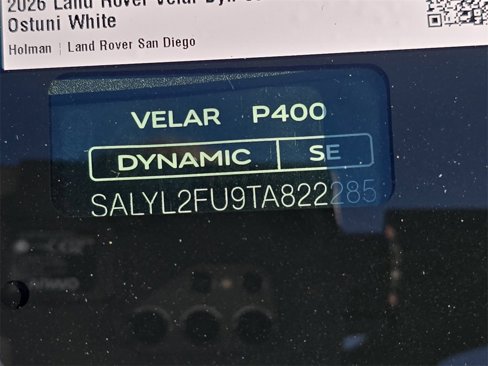 New 2026 Land Rover Range Rover Velar Dynamic SE image 36