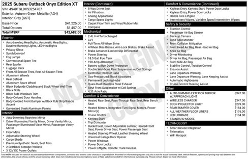 Certified 2025 Subaru Outback Onyx Edition XT image 8