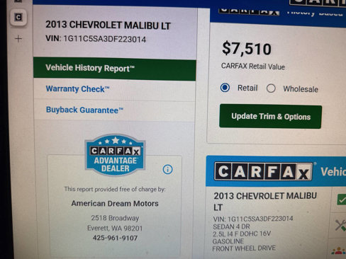 Used 2013 Chevrolet Malibu LT w/ Power Convenience Package image 8