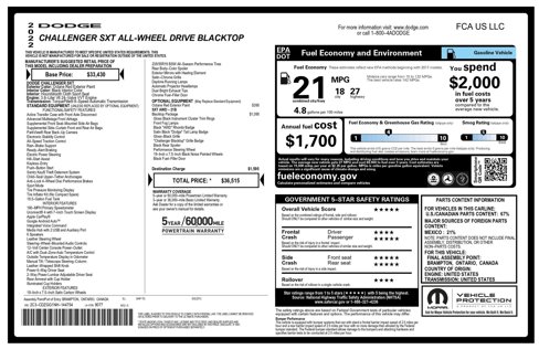 Used 2022 Dodge Challenger SXT w/ Blacktop Package image 2