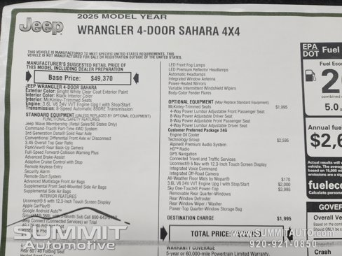 New 2025 Jeep Wrangler Sahara w/ Technology Group image 64