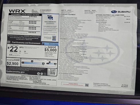 New 2025 Subaru WRX tS w/ Popular Package #2A image 32