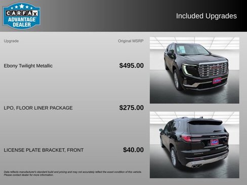Certified 2024 GMC Acadia Denali w/ LPO, Floor Liner Package image 3