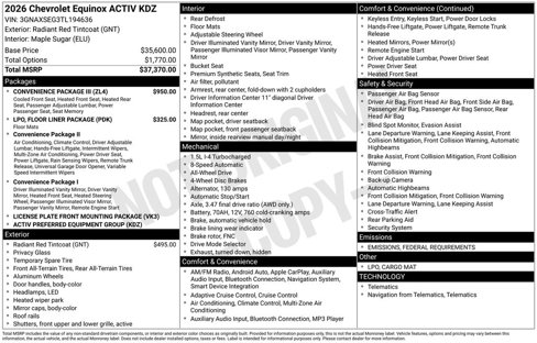New 2026 Chevrolet Equinox ACTIV w/ Convenience Package III image 4