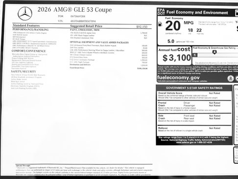 New 2026 Mercedes-Benz GLE 53 AMG 4MATIC Coupe image 26