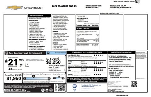 Used 2021 Chevrolet Traverse LS image 10