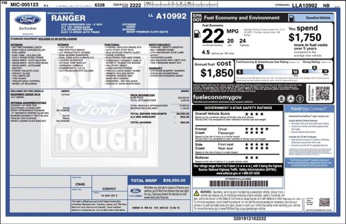 Used 2020 Ford Ranger XLT w/ Equipment Group 301A Mid image 48