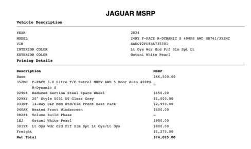 Used 2024 Jaguar F-PACE R-Dynamic S image 66