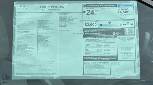 New 2026 INFINITI QX60 Autograph w/ Dark Cargo Package image 14