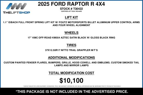 Used 2025 Ford F150 Raptor w/ Equipment Group 803A Raptor R image 2