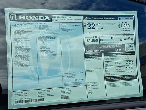 New 2025 Honda Accord SE image 11