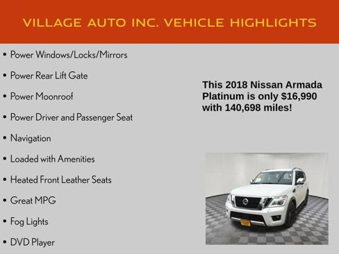 Used 2018 Nissan Armada Platinum w/ Captain Seat Package image 14