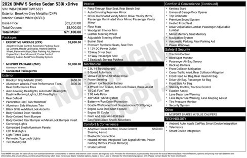 New 2026 BMW 530i xDrive w/ Executive Package image 2