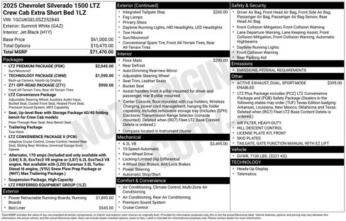 New 2025 Chevrolet Silverado 1500 LTZ w/ LTZ Premium Package image 58