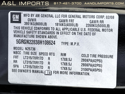 Used 2008 HUMMER H2 SUT image 67