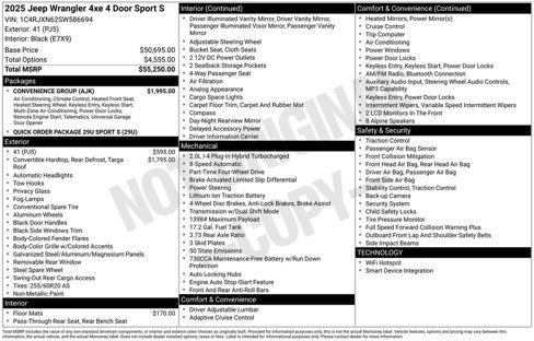 New 2025 Jeep Wrangler Unlimited Sport S 4xe w/ Convenience Group image 29