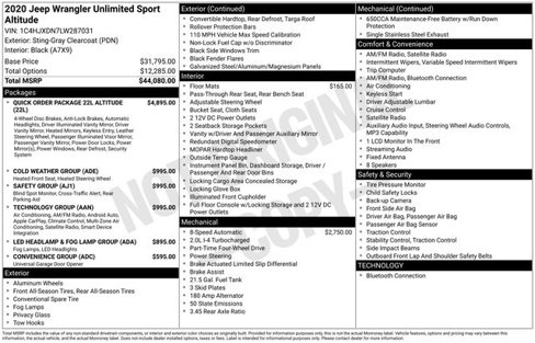 Used 2020 Jeep Wrangler Unlimited Sport image 10