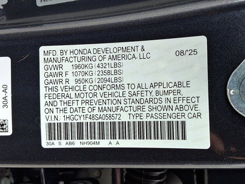 New 2025 Honda Accord SE image 10