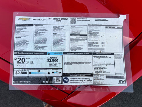 Used 2014 Chevrolet Corvette Stingray Coupe w/ 2LT Preferred Equipment Group image 40